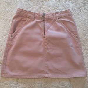 TOPSHOP pink denim zipped mini